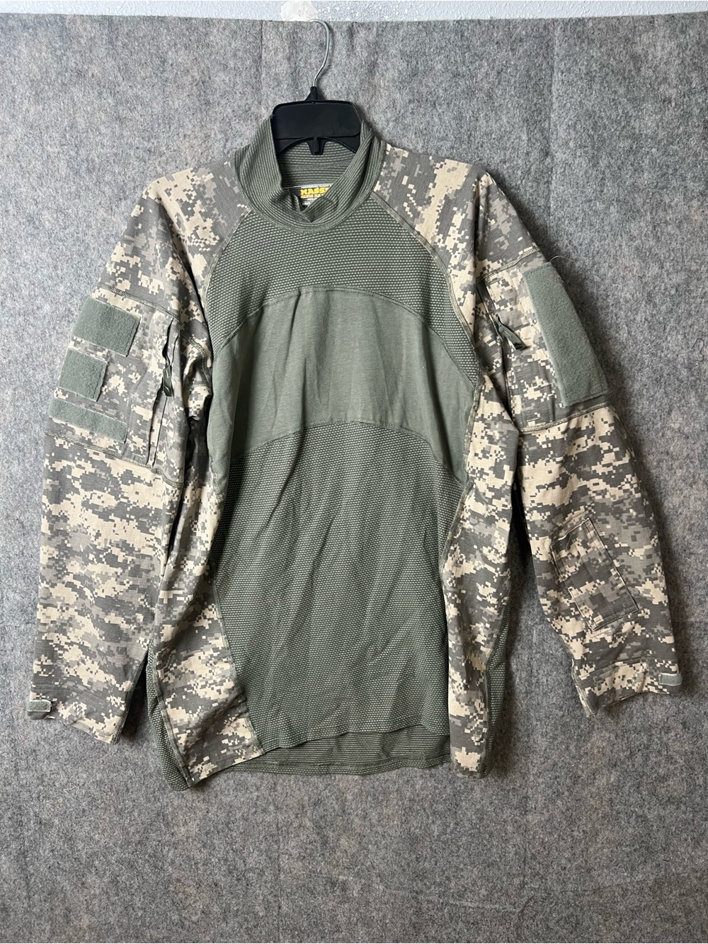 Massif Men’s 2XL Tactical Combat Shirt Olive Green Camo Sleeves